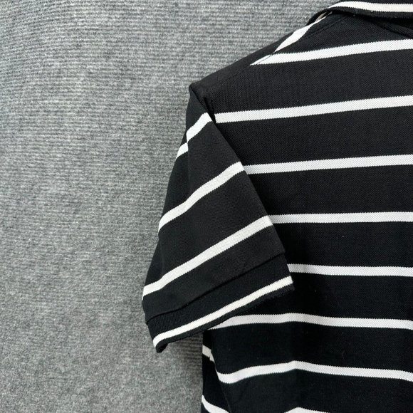 Abercrombie & Fitch Shirt Mens Medium Black White Striped Casual Polo Designer - Picture 12 of 14
